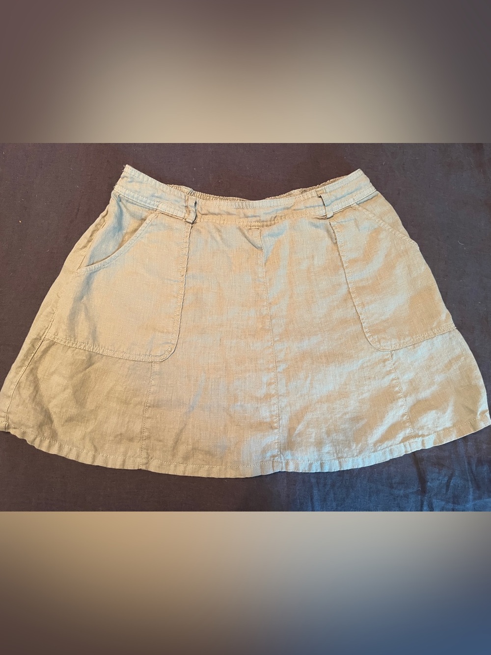 Nicole Miller Casual Neutral Linen Skort - olive